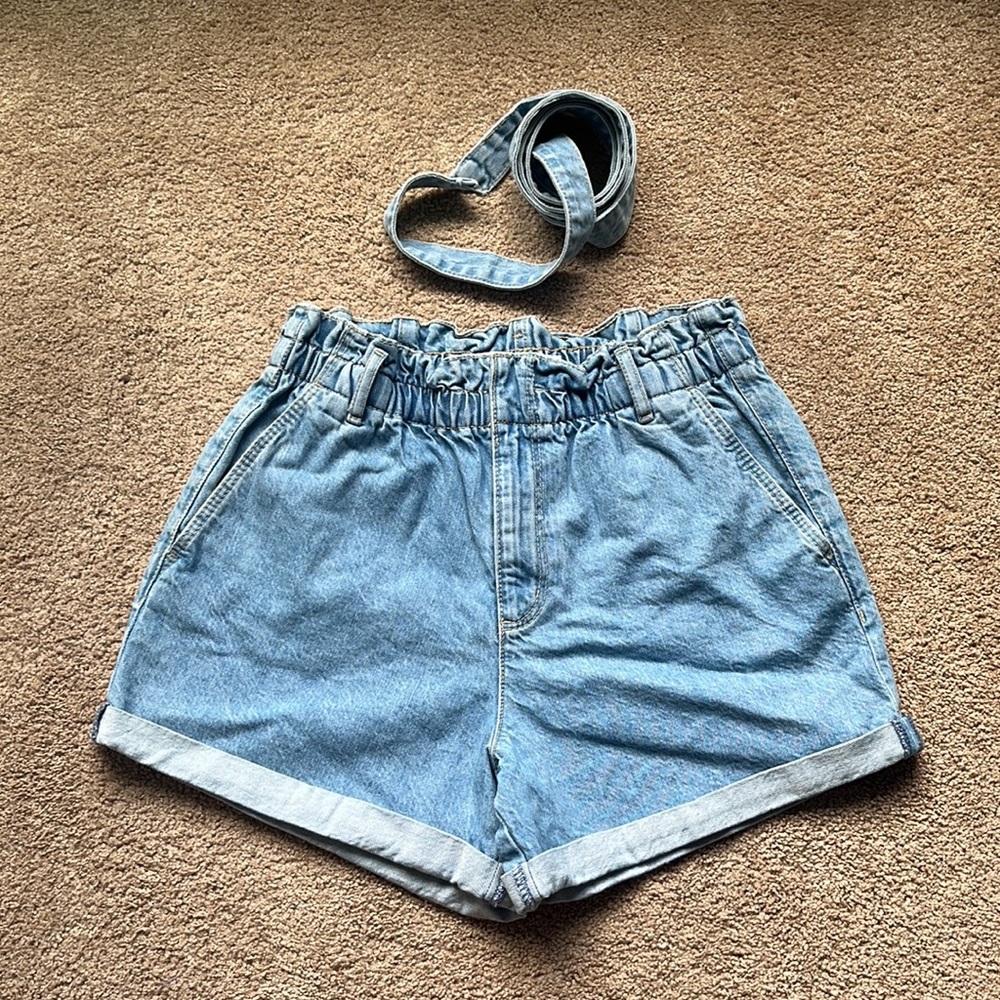 Garage denim high waisted shorts